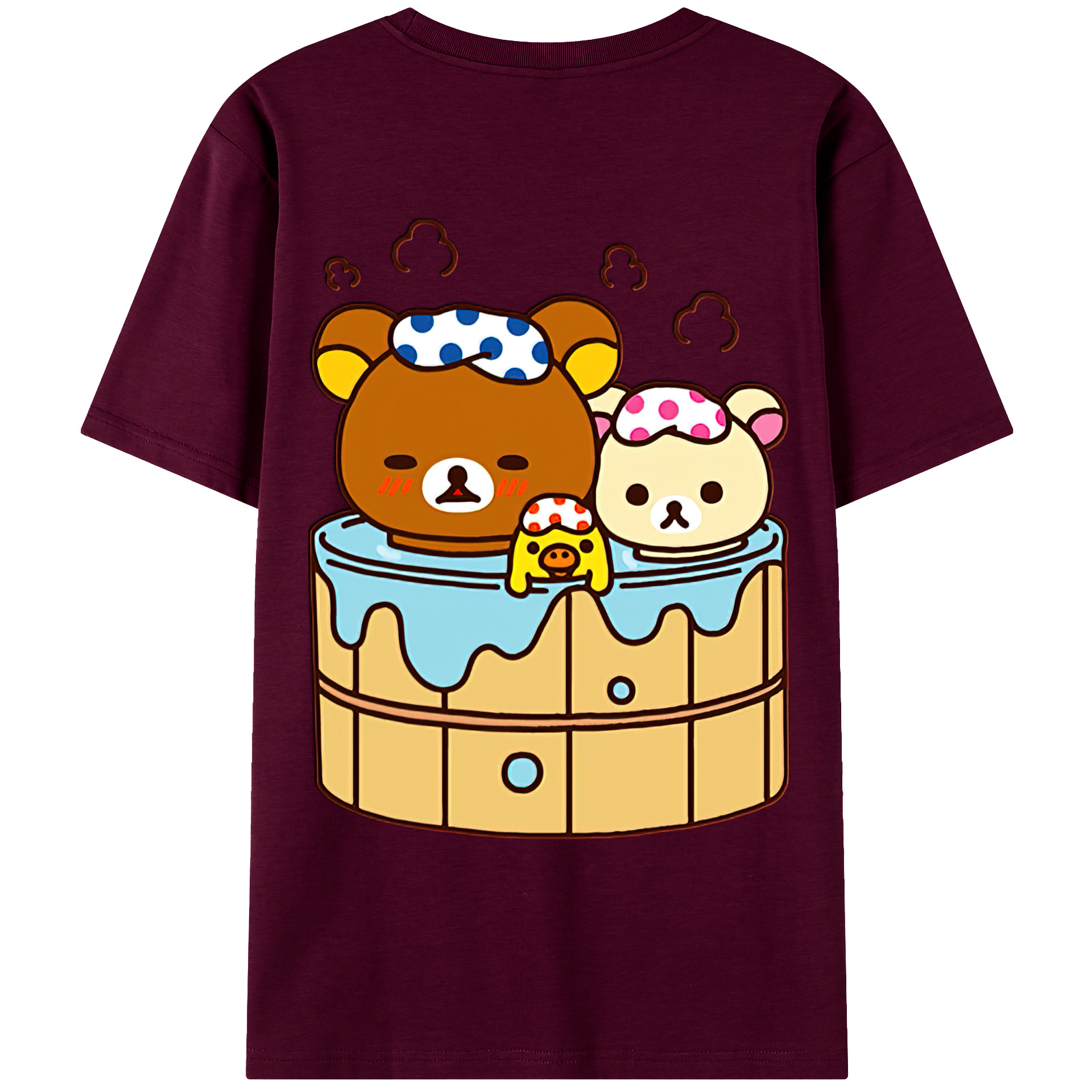（画像用） リラックマ リラックマ キイロイトリ Rilakkuma Korilakkuma Kiiroitori レディース半袖Tシャツ(バックプリント)